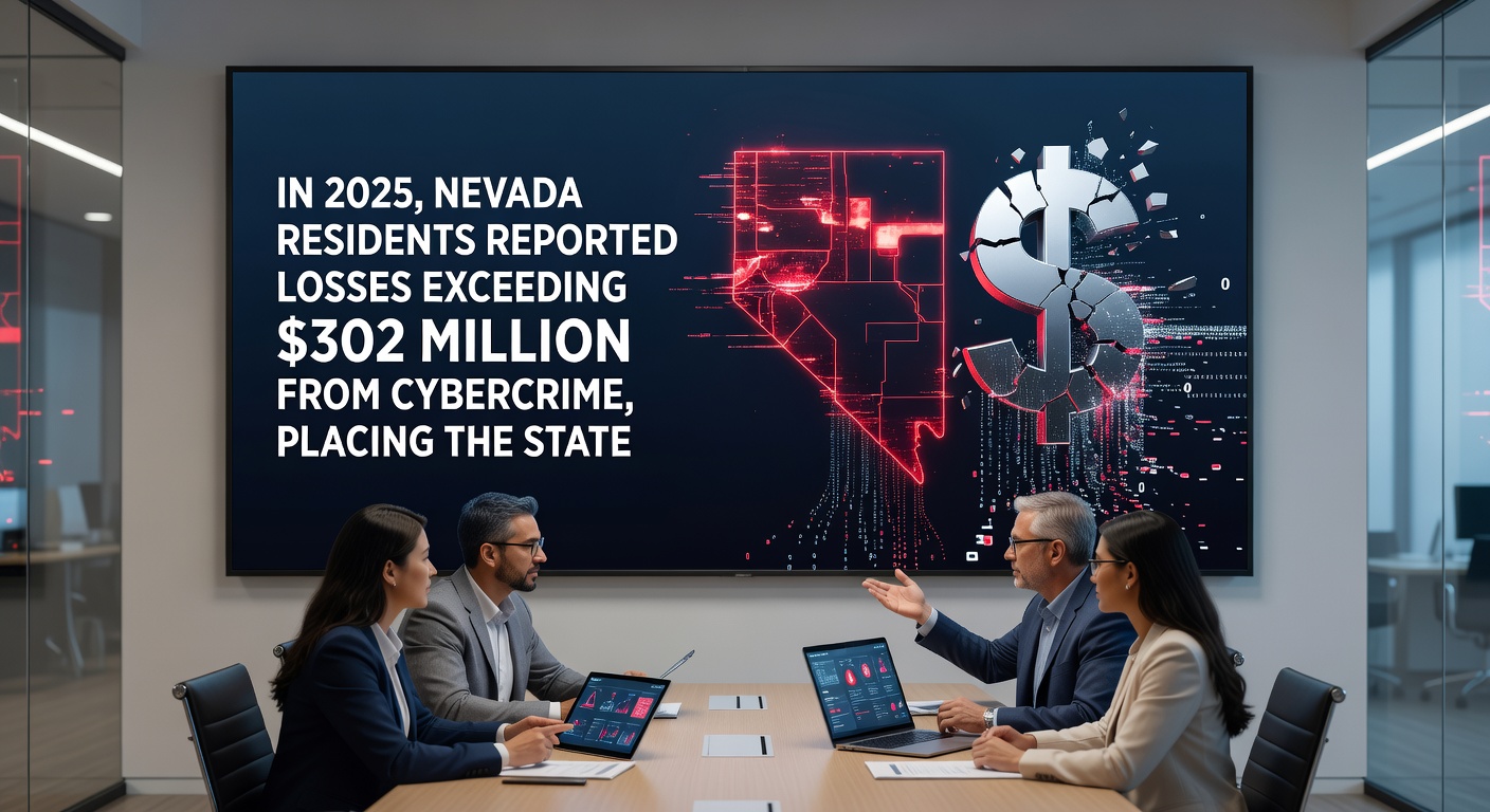 Chart illustrating cryptocurrency scam losses in Nevada alongside senior victim statistics from the 2025 FBI report