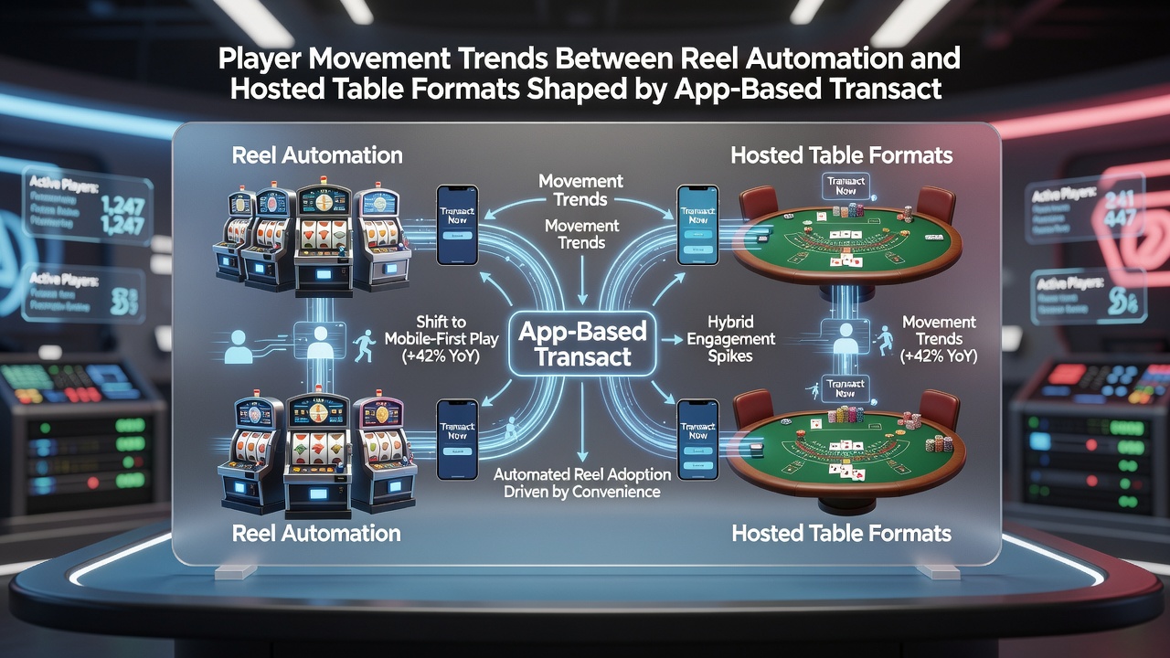 Mobile app interface showing seamless transfers between slots and live tables