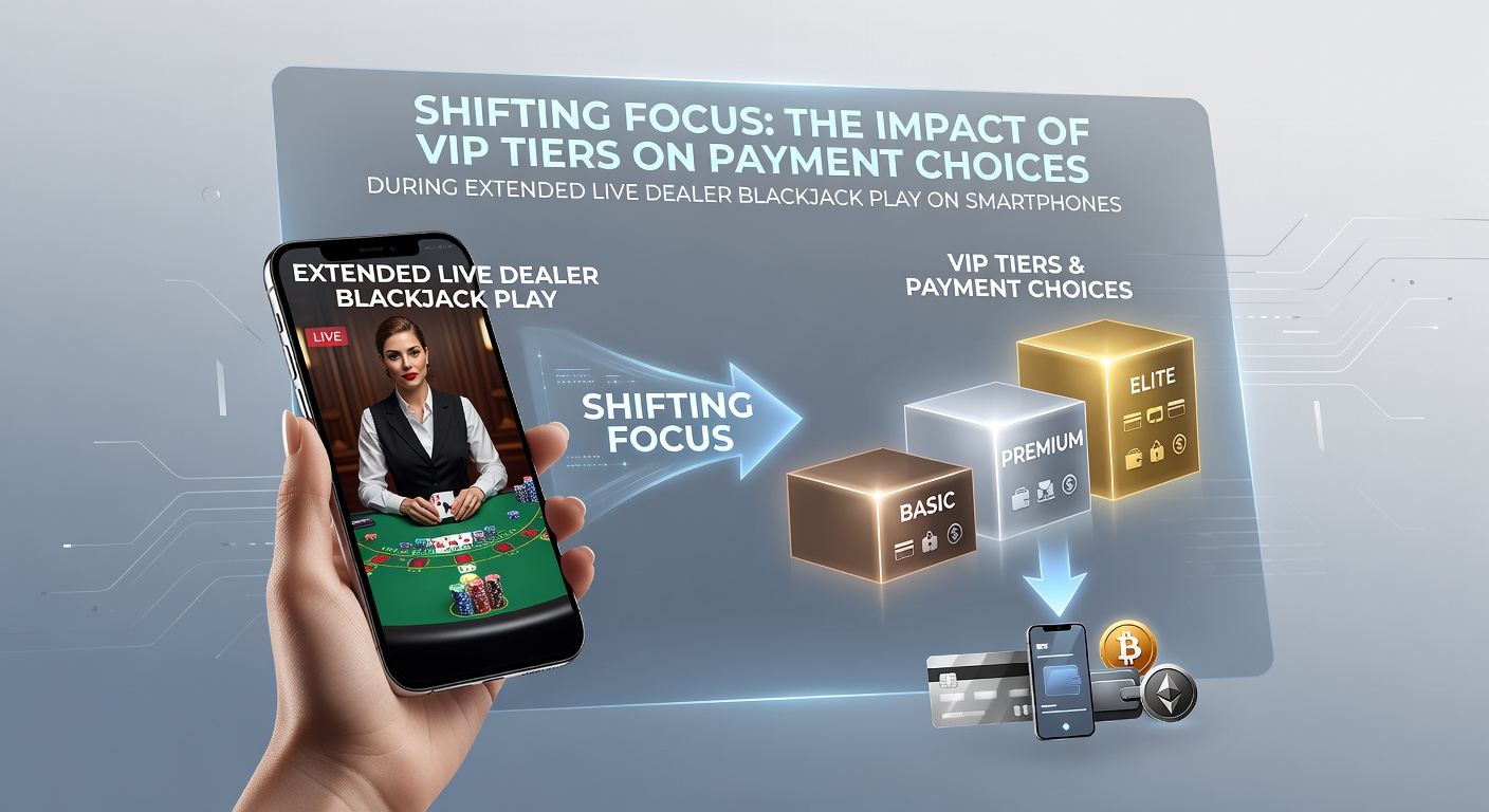 Smartphone screen showing live dealer blackjack table with VIP tier indicators and payment selection options