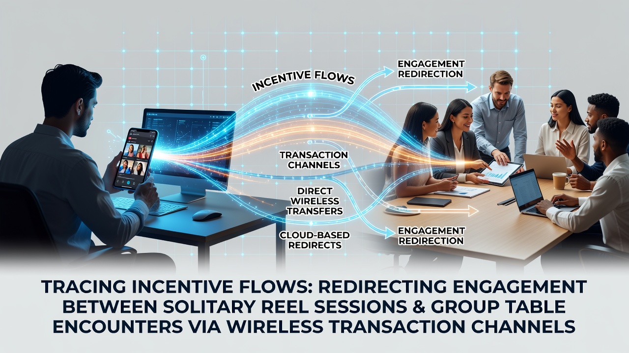 Diagram showing incentive flows between solitary reel sessions and group table encounters via mobile transaction channels